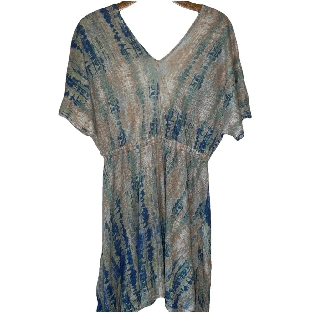 Cynthia Rowley Dress SM Kaftan Swim Suit Cover Up Tie-Dye Linen Beachy Resort